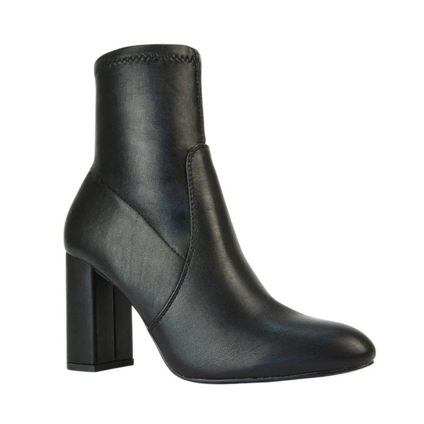 Black - Side - XY London Womens-Ladies Harleigh Stretch High Rise Sock Ankle Boots