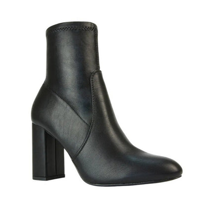 Black - Side - XY London Womens-Ladies Harleigh Stretch High Rise Sock Ankle Boots