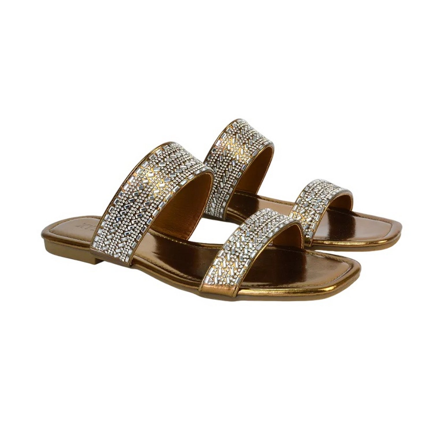 Metallic Gold - Lifestyle - XY London Womens-Ladies Lucy Cork Metallic Slip-on Sliders