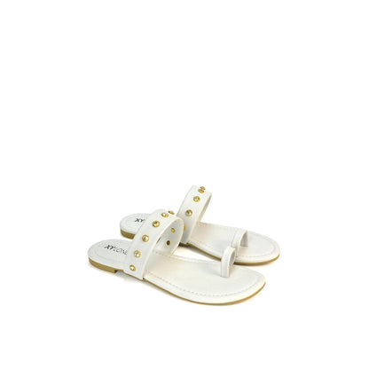 White - Lifestyle - XY London Womens-Ladies Isobel Diamante Leather Sandals