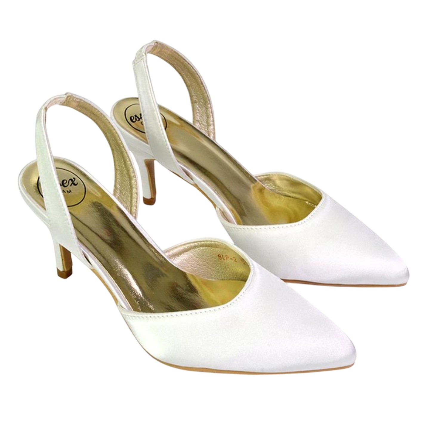 Ivory - Front - XY London Womens-Ladies Imogen Sling Back Stiletto Heel Court Shoes