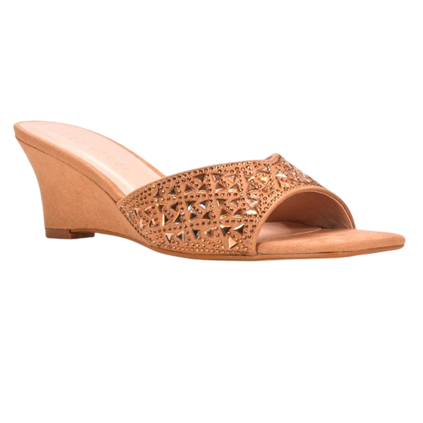 Beige - Lifestyle - XY London Womens-Ladies Georgia Diamante Heeled Mule Sandals