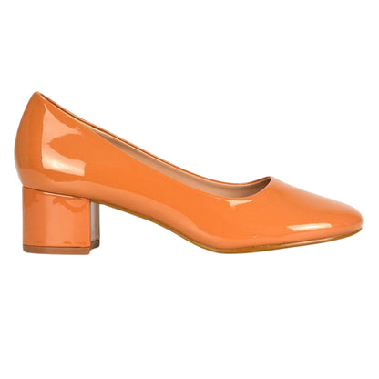 Apricot - Pack Shot - XY London Womens-Ladies Liberty Patent Leather Court Pumps