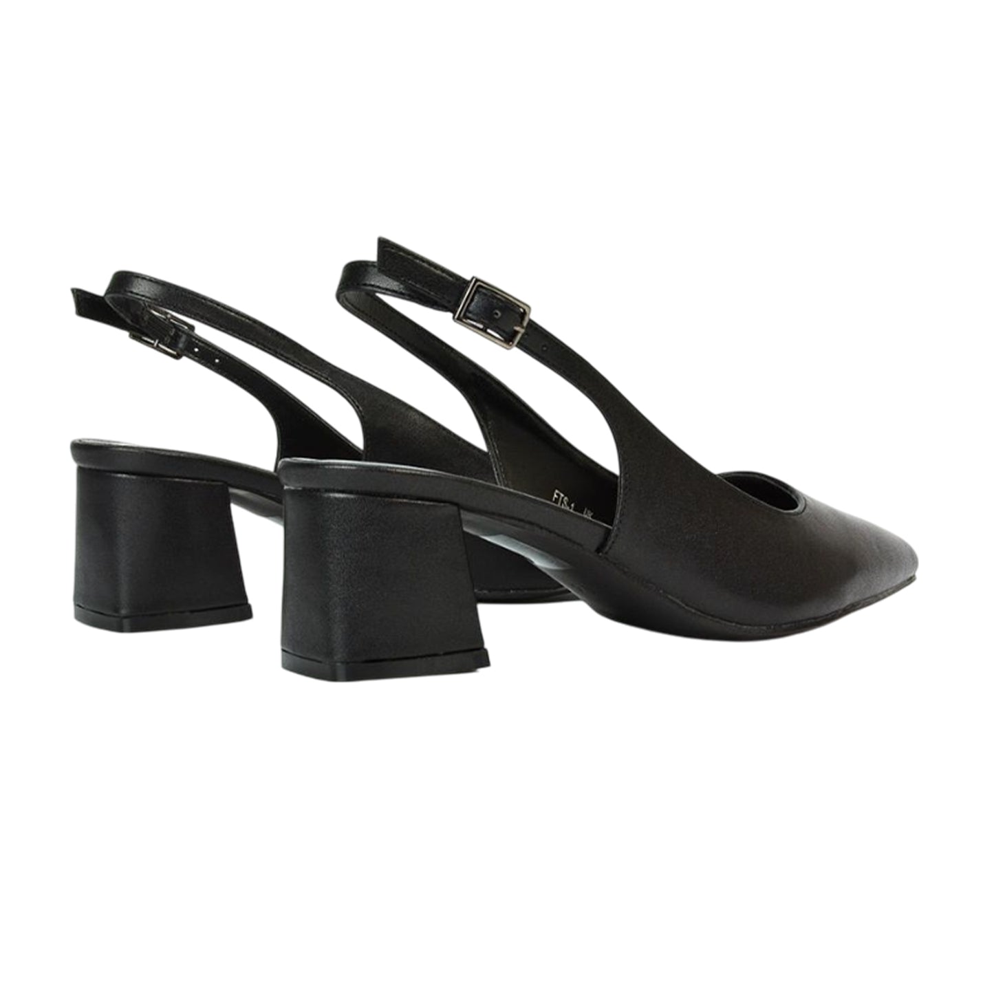 Black - Back - XY London Womens-Ladies Becky Sling Back Court Shoes