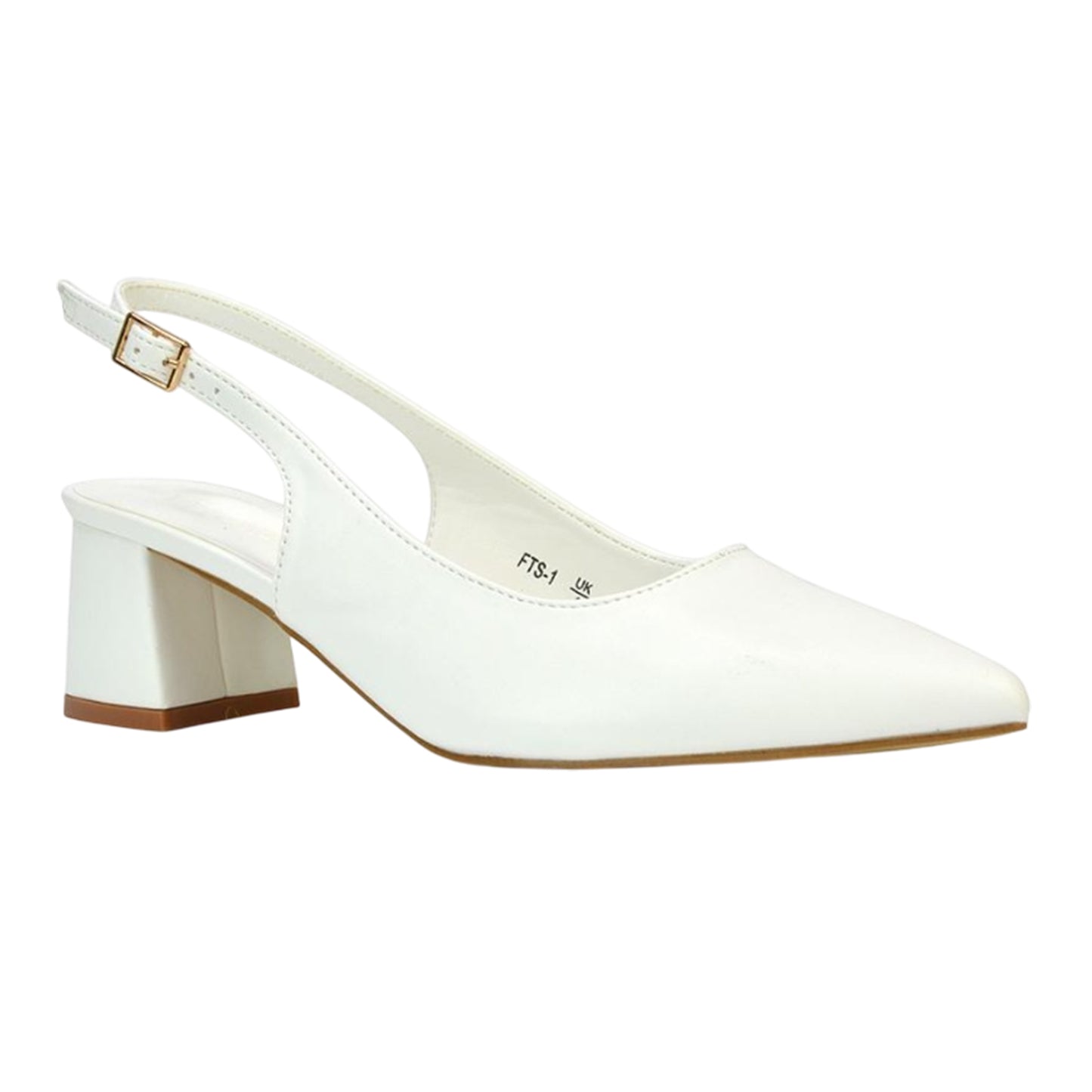 White - Pack Shot - XY London Womens-Ladies Becky Sling Back Court Shoes