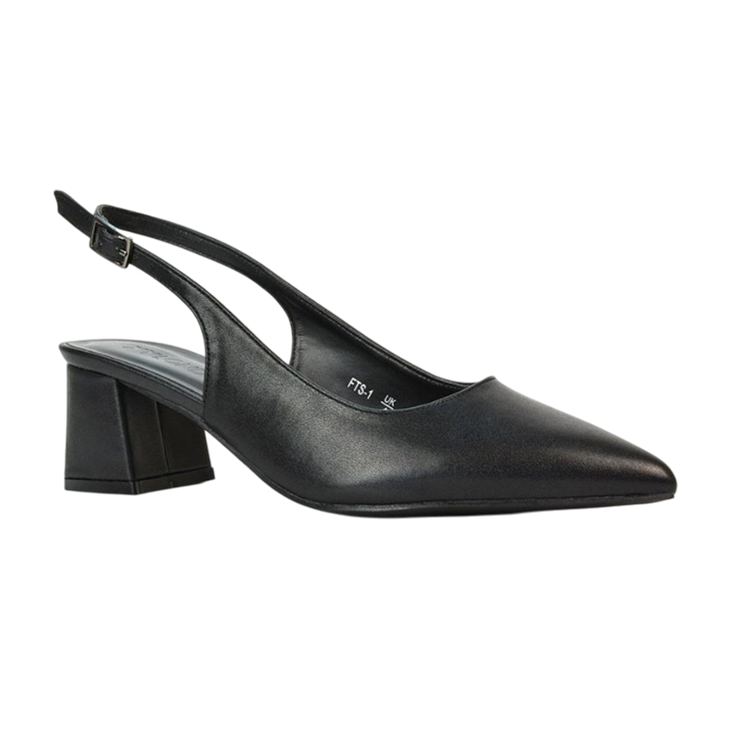 Black - Pack Shot - XY London Womens-Ladies Becky Sling Back Court Shoes