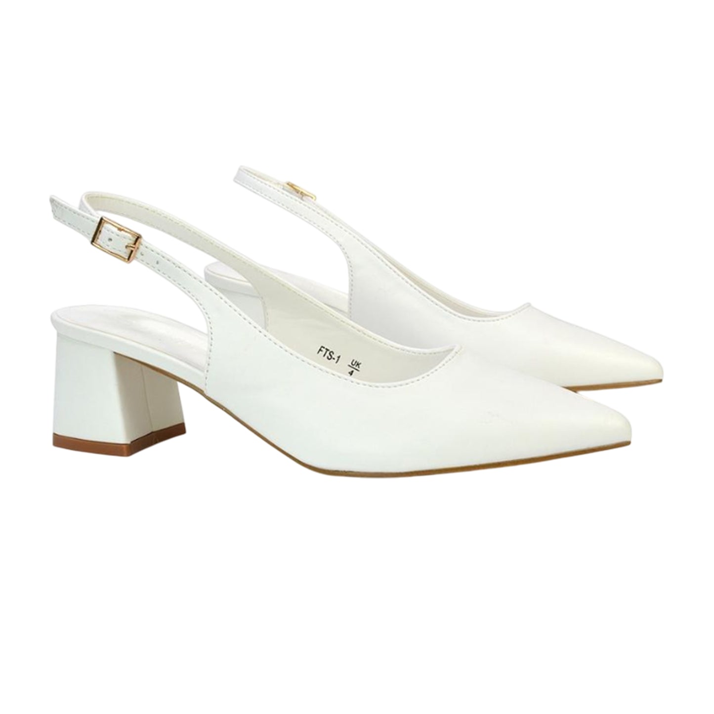White - Lifestyle - XY London Womens-Ladies Becky Sling Back Court Shoes