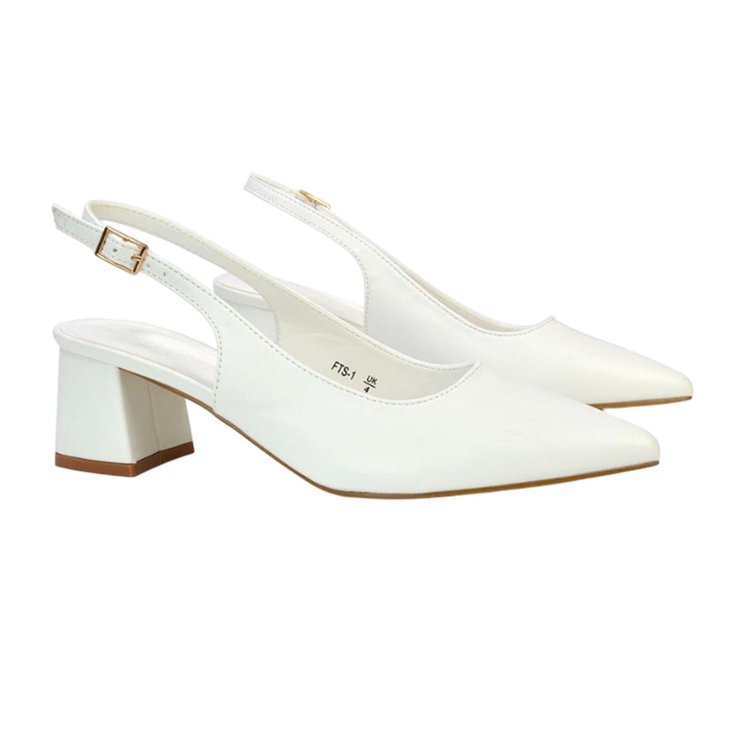 White - Lifestyle - XY London Womens-Ladies Becky Sling Back Court Shoes