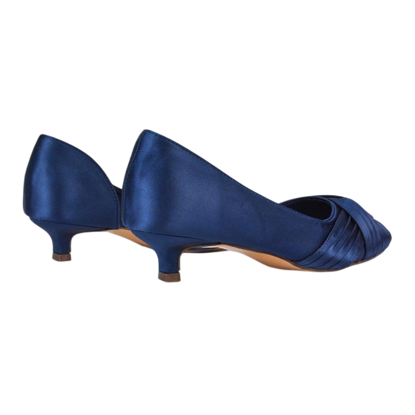 Navy - Back - XY London Womens-Ladies Freya Pointed Low Kitten Heel Pumps