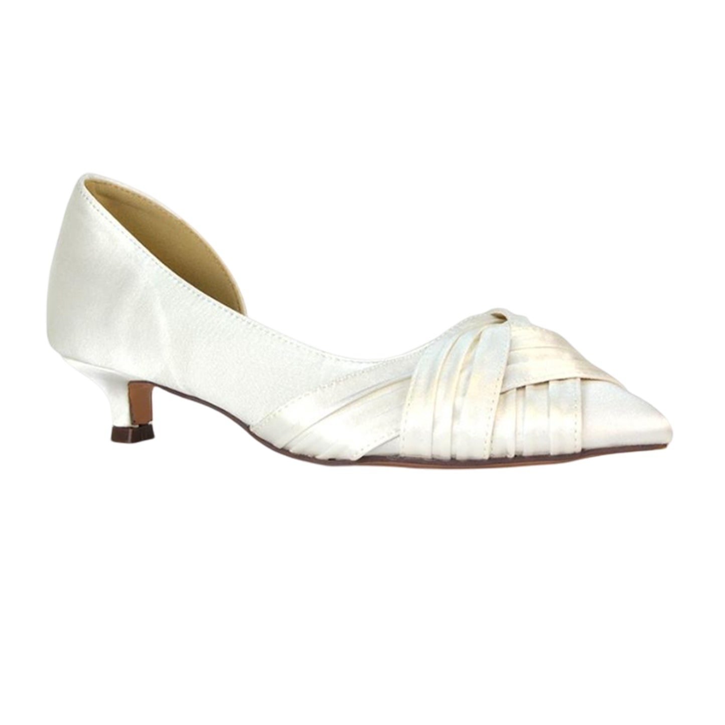 Ivory - Lifestyle - XY London Womens-Ladies Freya Pointed Low Kitten Heel Pumps