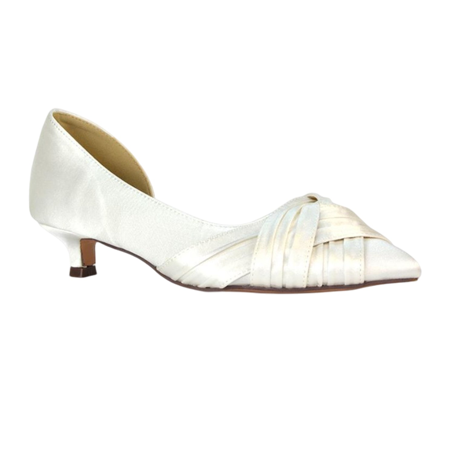 Ivory - Lifestyle - XY London Womens-Ladies Freya Pointed Low Kitten Heel Pumps