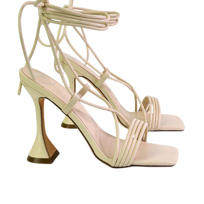 Nude - Side - XY London Womens-Ladies Axel Lace Up Strappy High Heels