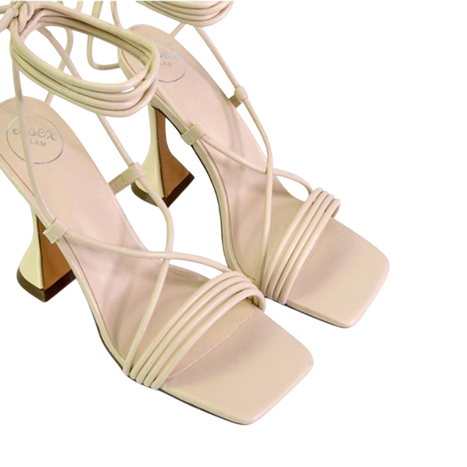 Nude - Pack Shot - XY London Womens-Ladies Axel Lace Up Strappy High Heels