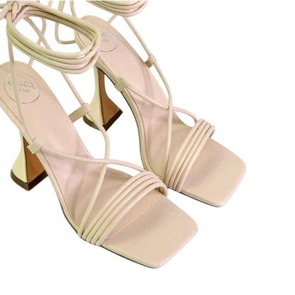 Nude - Pack Shot - XY London Womens-Ladies Axel Lace Up Strappy High Heels