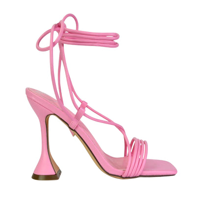 Pink - Lifestyle - XY London Womens-Ladies Axel Lace Up Strappy High Heels