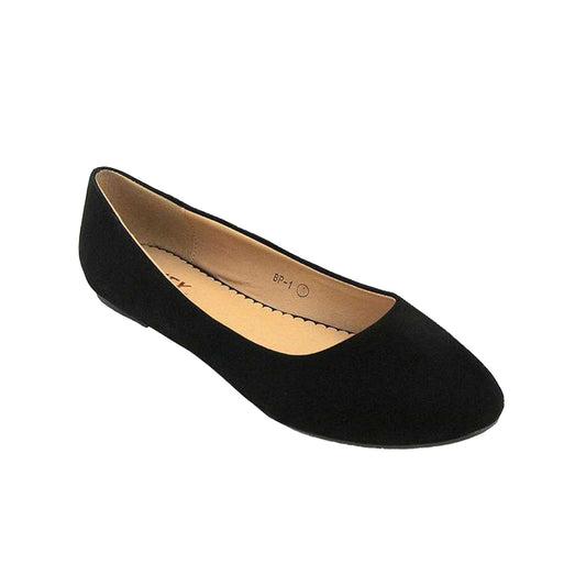 Jet Black - Front - XY London Womens-Ladies Maleficent Ballerina Flats