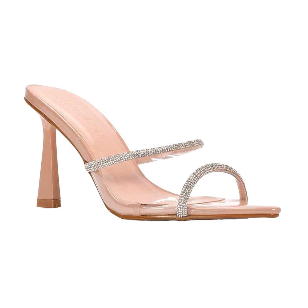 True Black - Front - XY London Womens-Ladies Luella Patent Leather Stiletto Heel Sandals