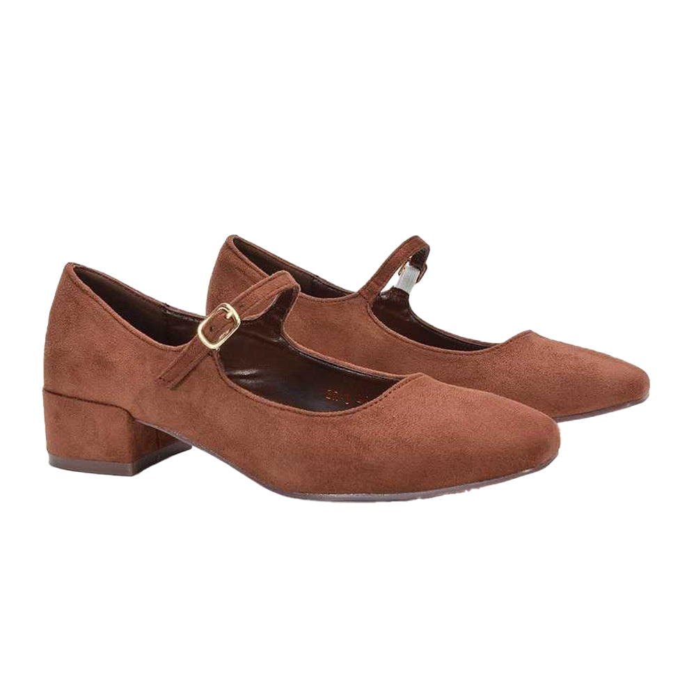 Brown - Pack Shot - XY London Womens-Ladies Jenna Court Shoes