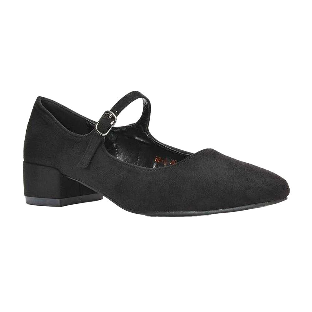 Jet Black - Front - XY London Womens-Ladies Jenna Court Shoes