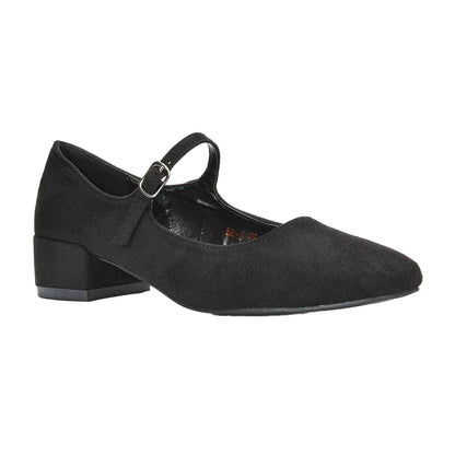 Jet Black - Front - XY London Womens-Ladies Jenna Court Shoes