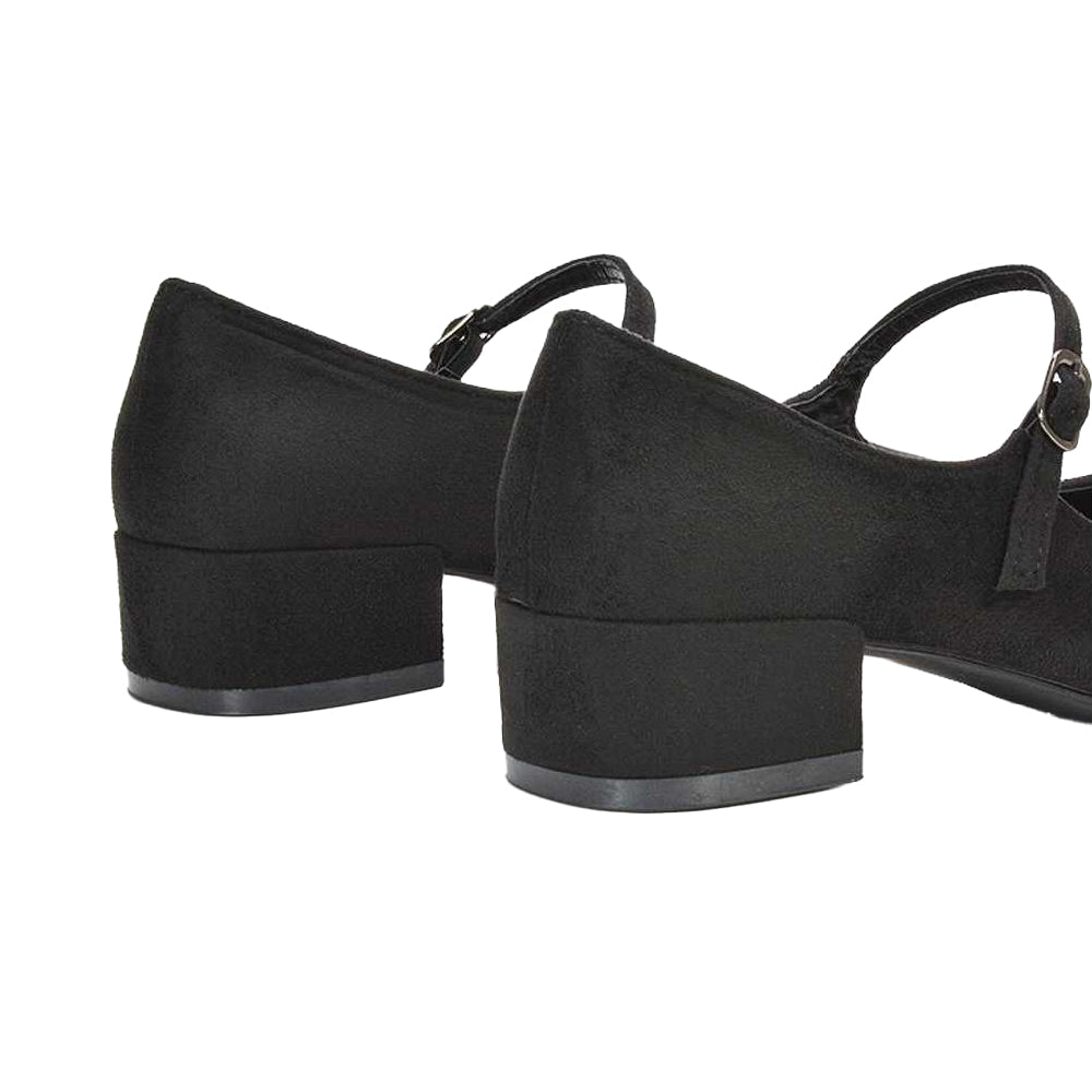 Jet Black - Back - XY London Womens-Ladies Jenna Court Shoes