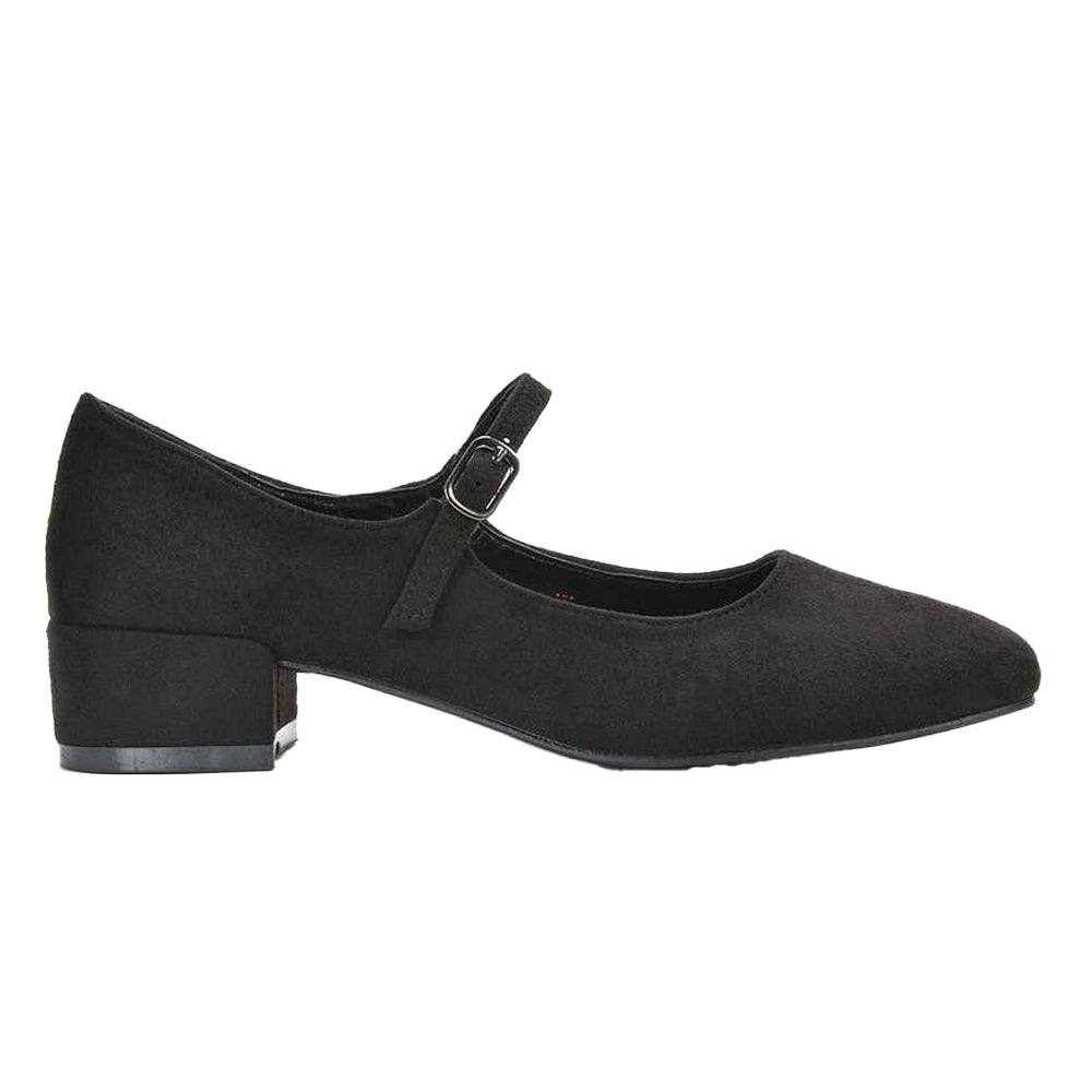 Jet Black - Side - XY London Womens-Ladies Jenna Court Shoes