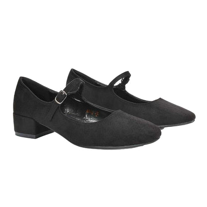 Jet Black - Pack Shot - XY London Womens-Ladies Jenna Court Shoes