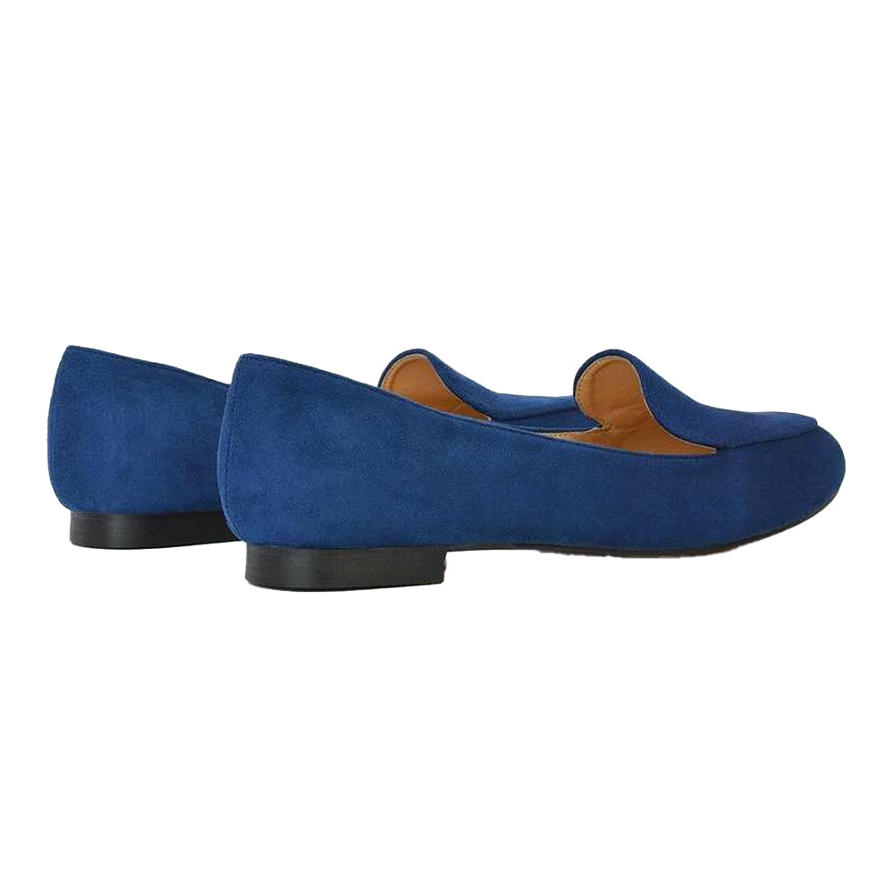 Navy - Back - XY London Womens-Ladies Ashleen Low Block Heel Ballerina Flats