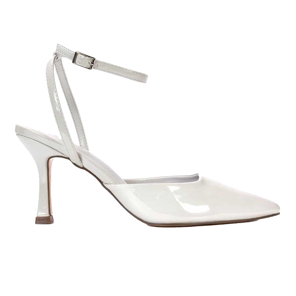 Light Grey - Back - XY London Womens-Ladies Lacey May Court Shoes