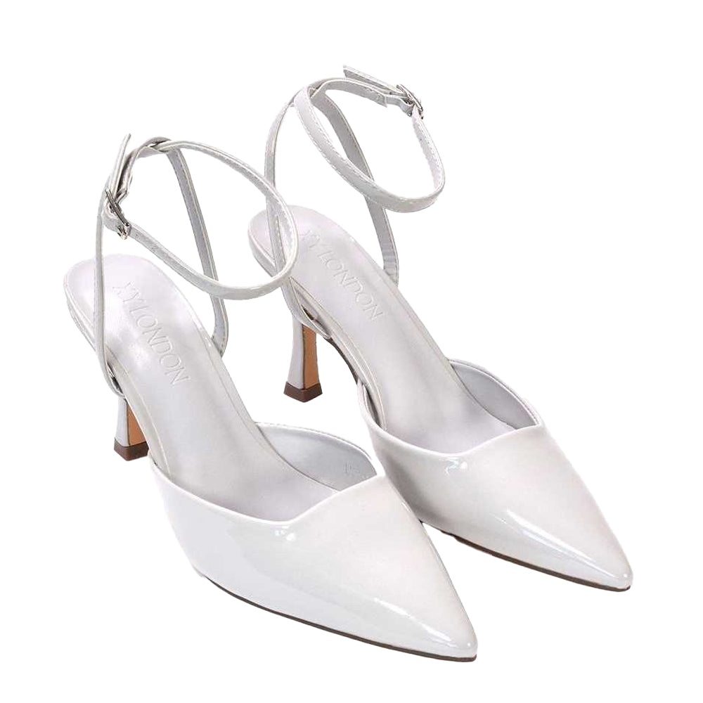 Light Grey - Side - XY London Womens-Ladies Lacey May Court Shoes