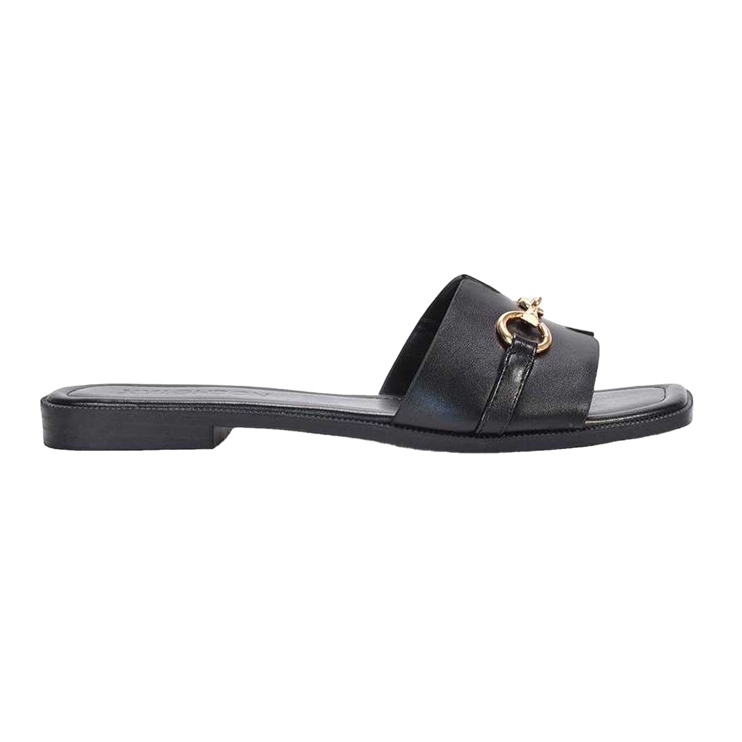 Black - Back - XY London Womens-Ladies Lesley Buckle Detail Sandals