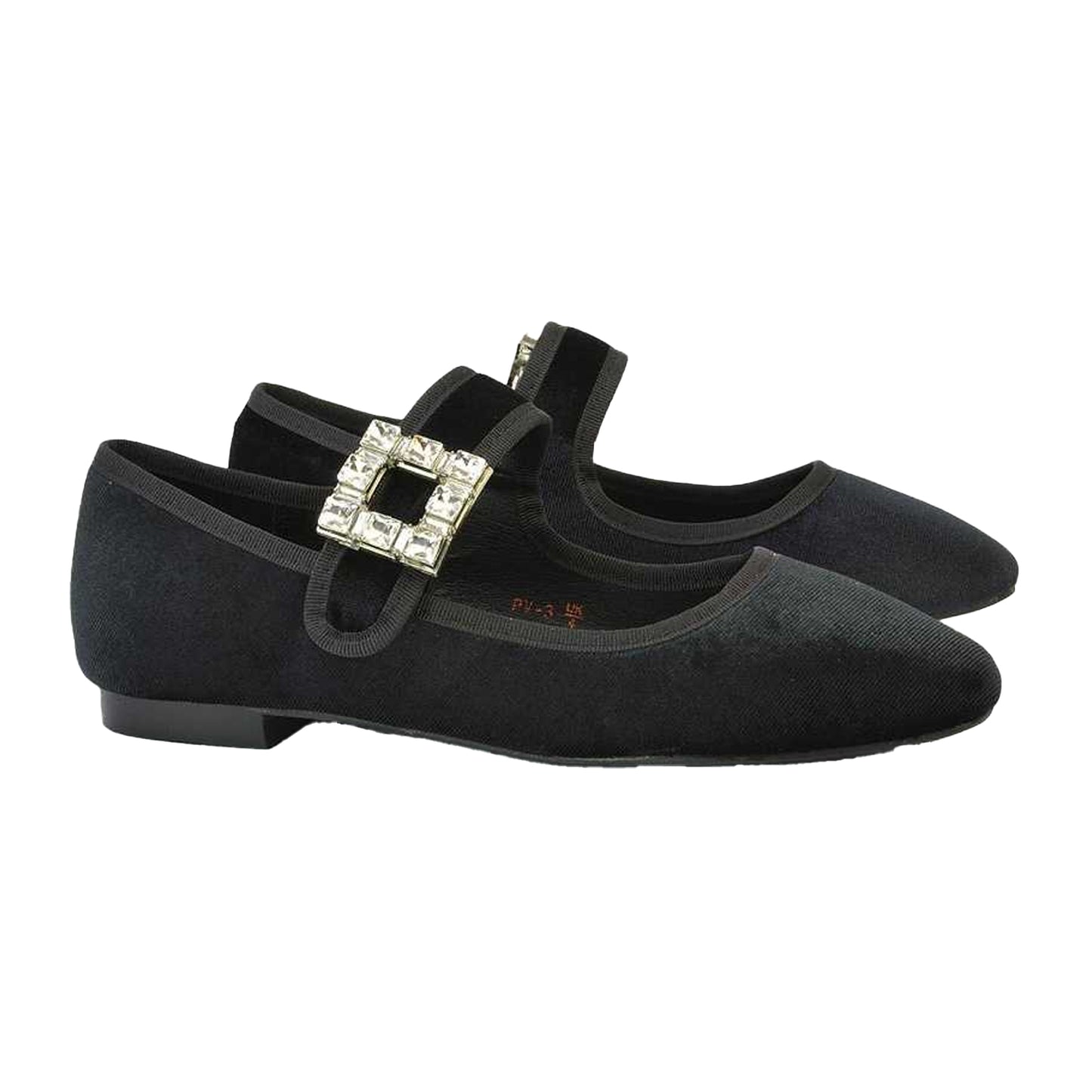 Jet Black - Lifestyle - XY London Womens-Ladies Rhyse Diamante Velvet Mary Janes
