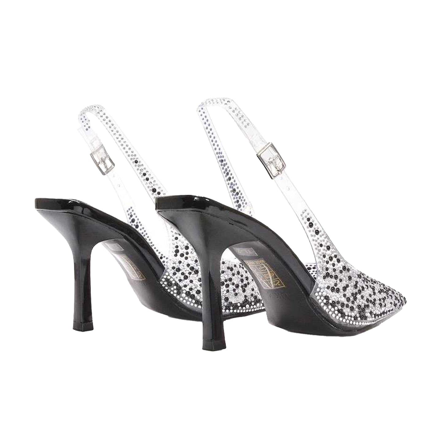 Black - Back - XY London Womens-Ladies Pauline Perspex High Heels