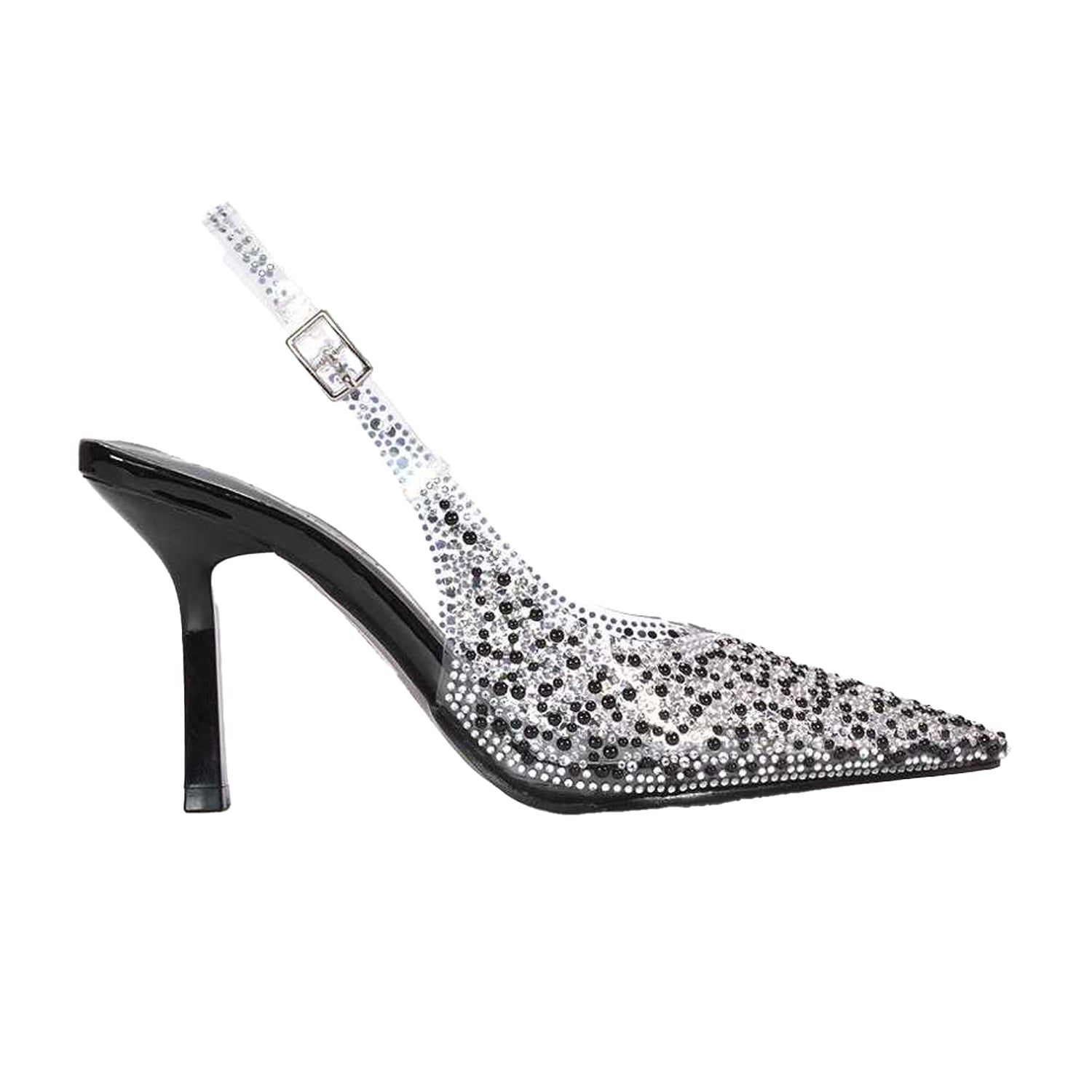 Black - Side - XY London Womens-Ladies Pauline Perspex High Heels