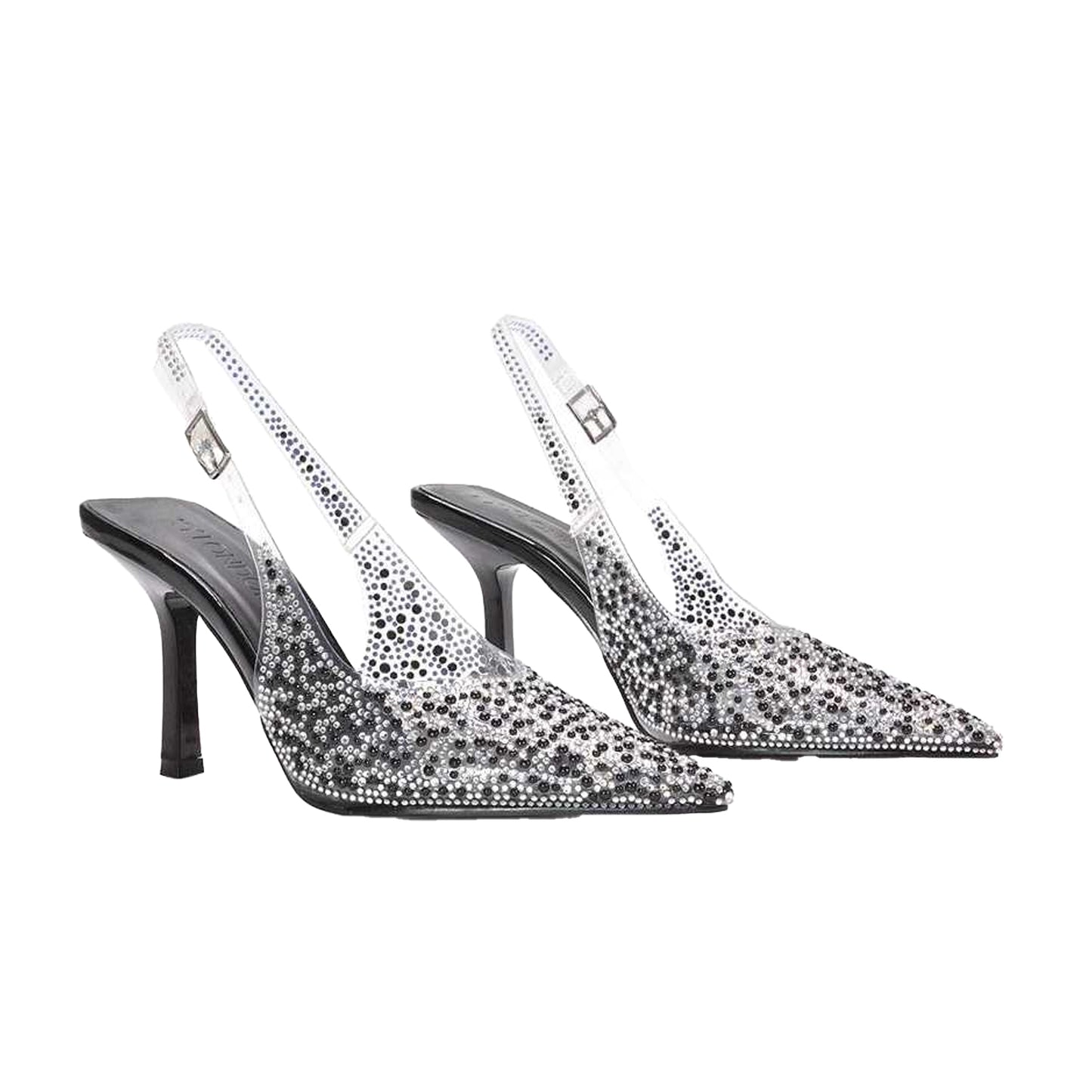 Black - Lifestyle - XY London Womens-Ladies Pauline Perspex High Heels