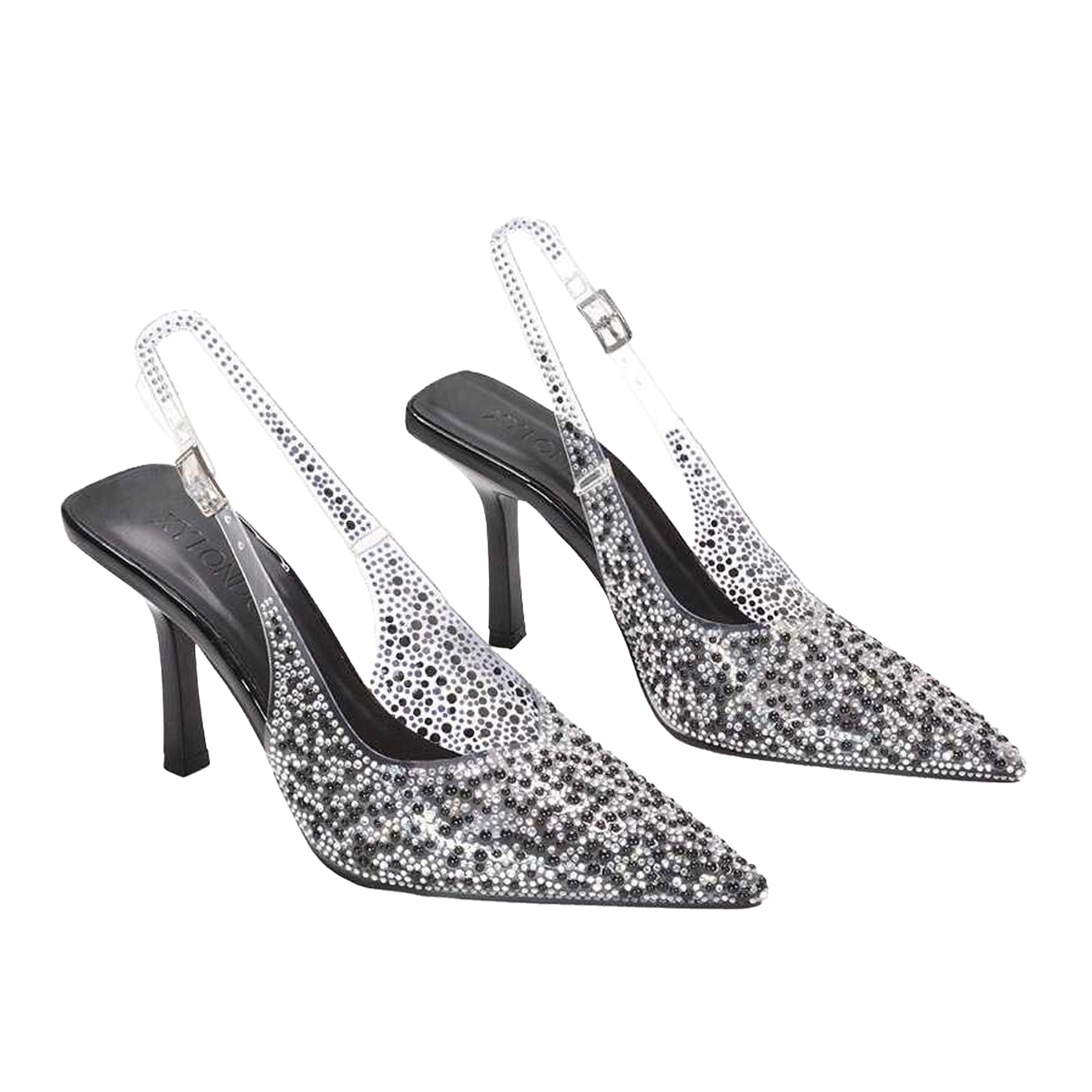 Black - Pack Shot - XY London Womens-Ladies Pauline Perspex High Heels