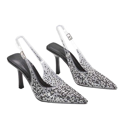 Black - Pack Shot - XY London Womens-Ladies Pauline Perspex High Heels