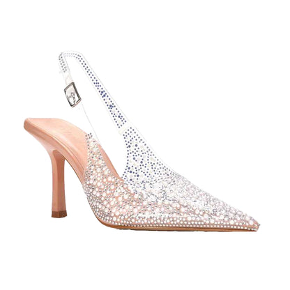 Nude - Front - XY London Womens-Ladies Pauline Perspex High Heels