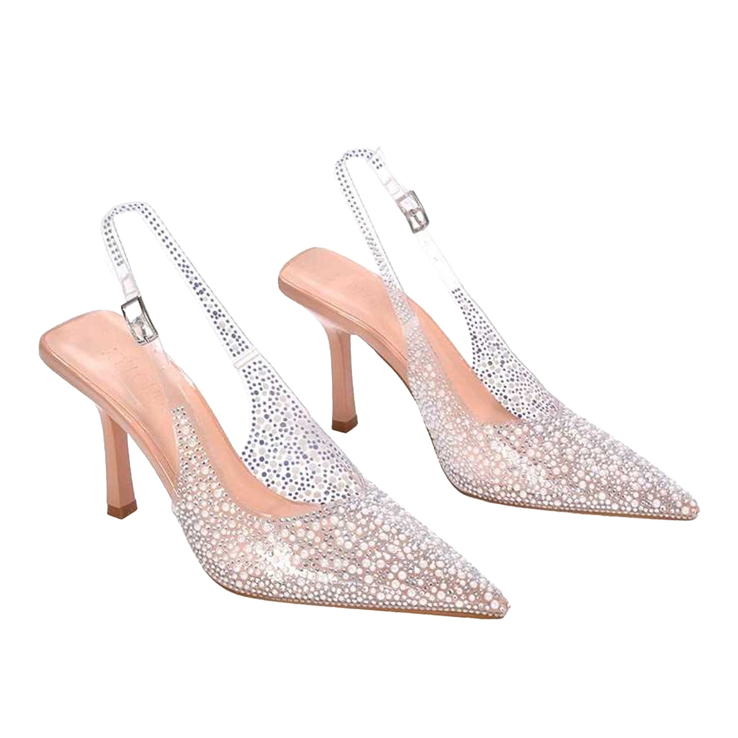 Nude - Pack Shot - XY London Womens-Ladies Pauline Perspex High Heels