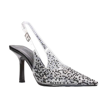 Black - Front - XY London Womens-Ladies Pauline Perspex High Heels