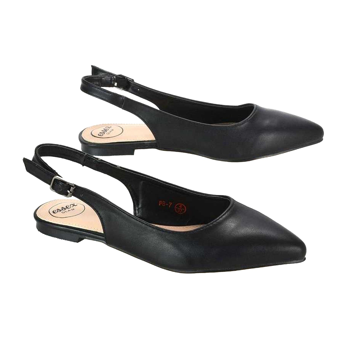 Black - Lifestyle - XY London Womens-Ladies Mindy Sling Back Ballerina Flats