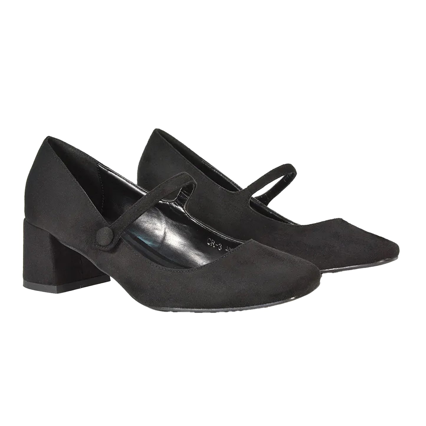 Jet Black - Lifestyle - XY London Womens-Ladies Leneka Low Block Heel Court Shoes