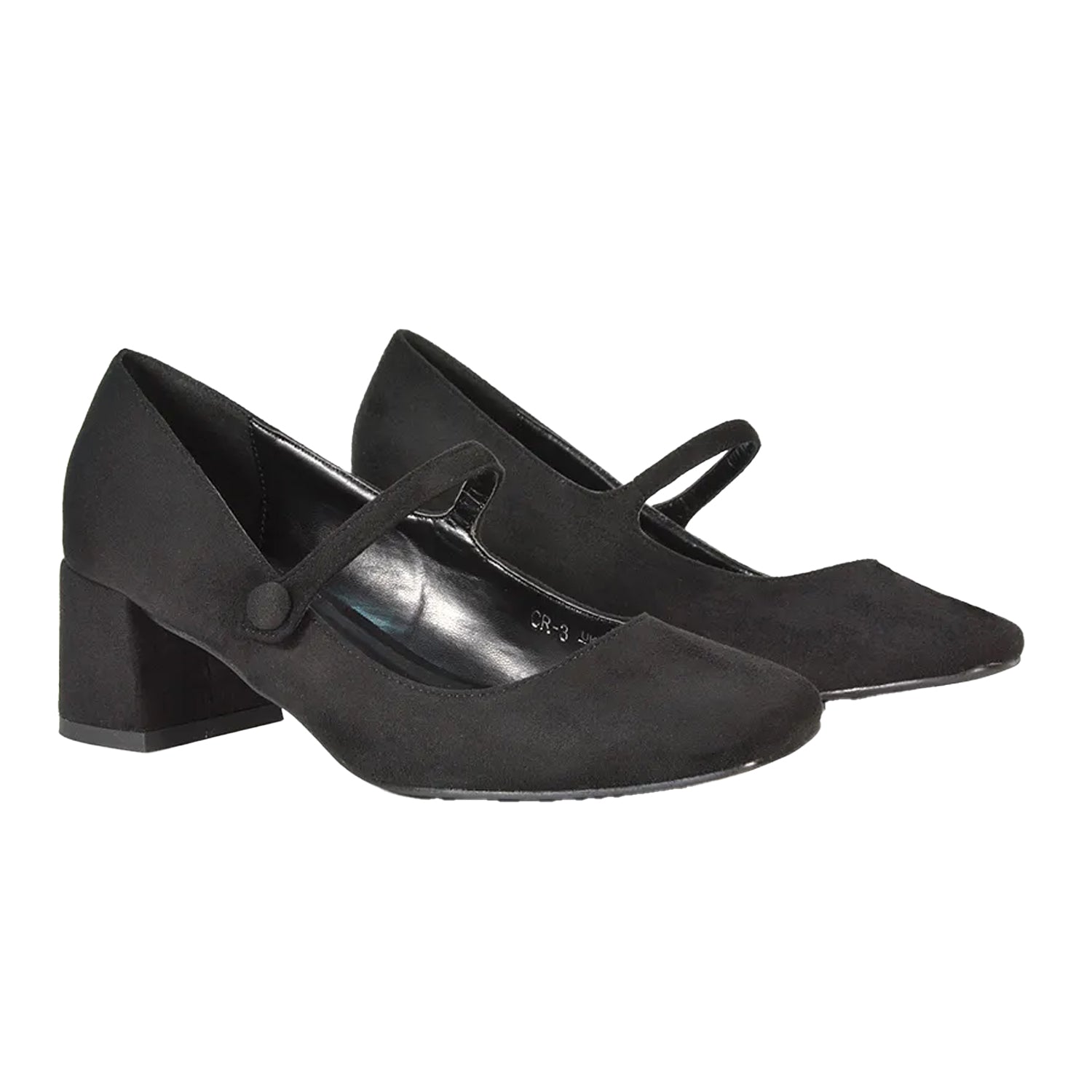 Jet Black - Lifestyle - XY London Womens-Ladies Leneka Low Block Heel Court Shoes