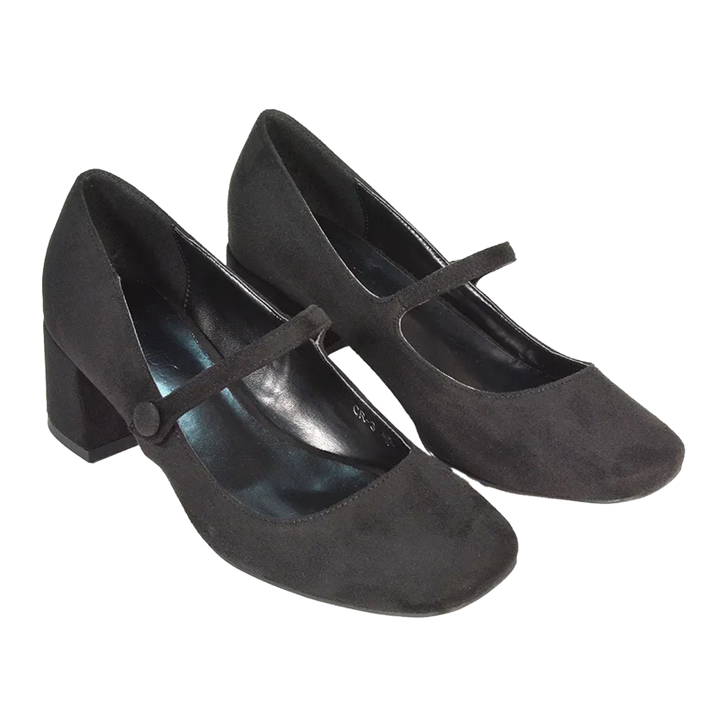 Jet Black - Pack Shot - XY London Womens-Ladies Leneka Low Block Heel Court Shoes