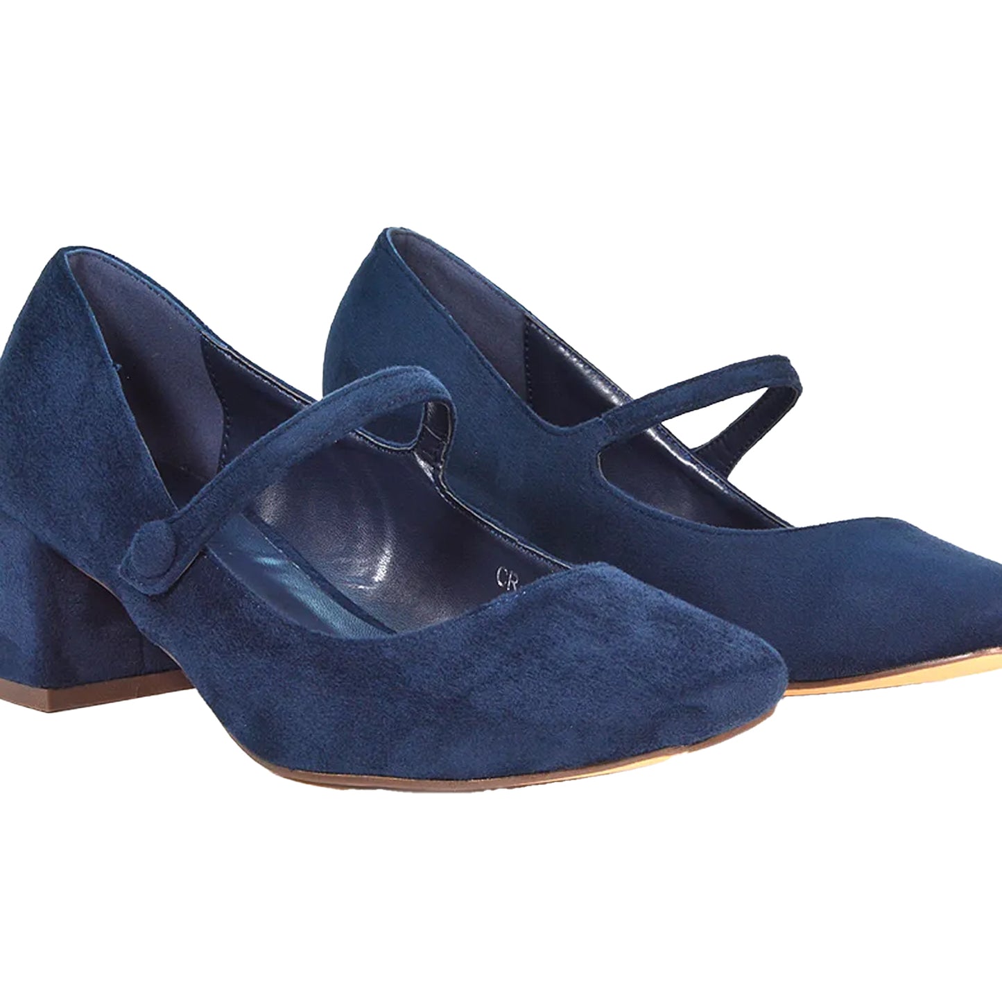 Navy - Pack Shot - XY London Womens-Ladies Leneka Low Block Heel Court Shoes