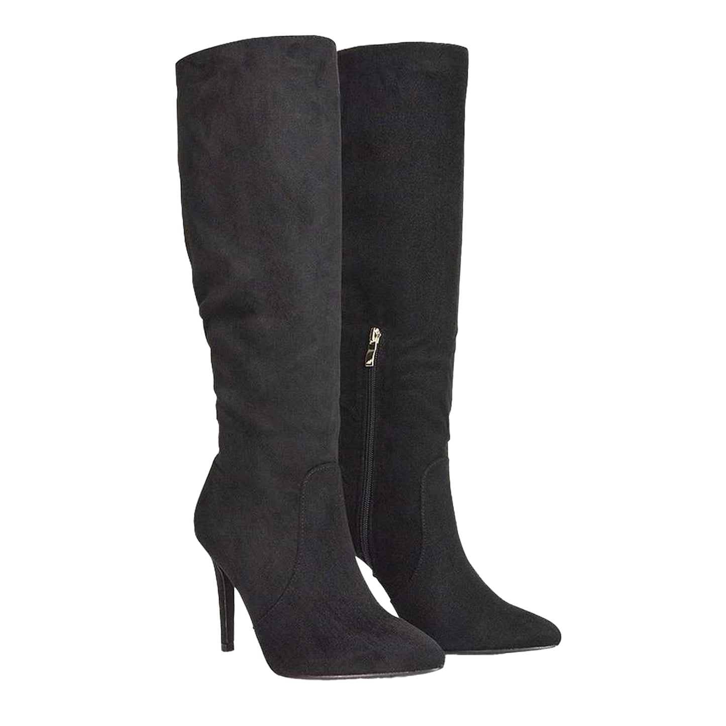 Jet Black - Lifestyle - XY London Womens-Ladies Savvy Pointed High Stiletto Heel Knee-High Boots