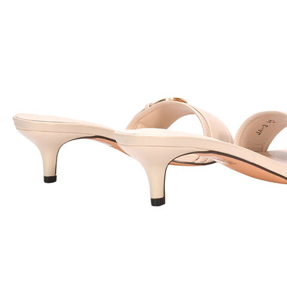 Nude - Lifestyle - XY London Womens-Ladies Addison Buckle Detail Slip-on Kitten Heel Mule Sandals