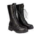 Black - Front - Womens-Ladies Vera Mid Calf Biker Boots