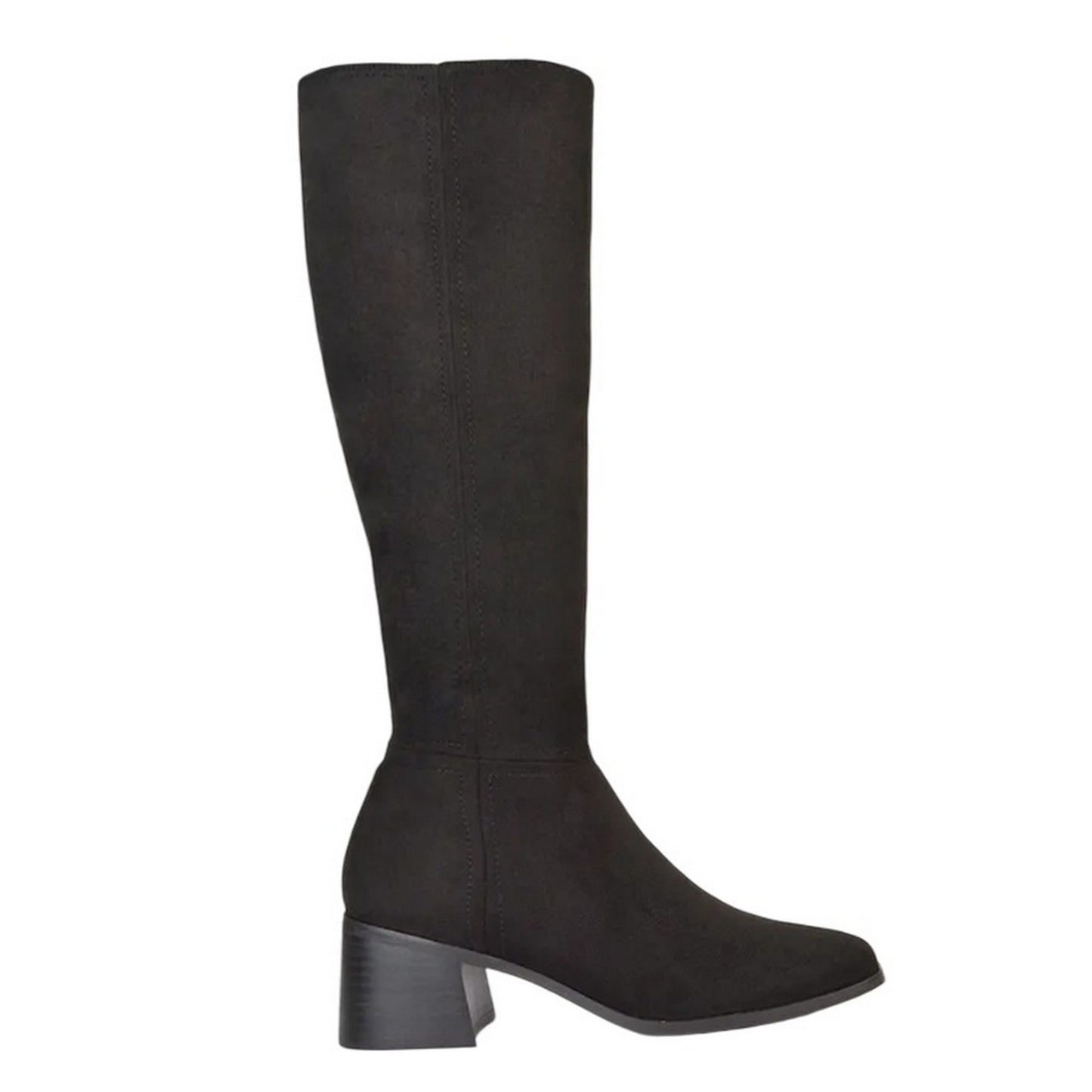Jet Black - Lifestyle - XY London Womens-Ladies Ruby Square Toe Side Zip Low Heel Knee-High Boots
