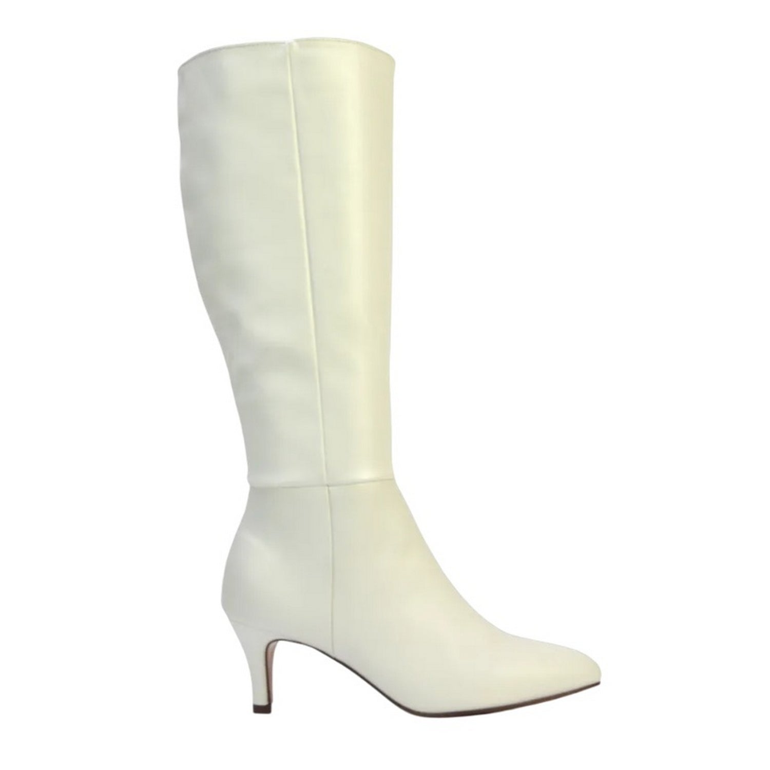 White - Lifestyle - XY London Womens-Ladies Coby Pointed Mid Stiletto Knee-High Boots